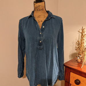 Ann Taylor LOFT Denim/Chambray Shirt-Dress